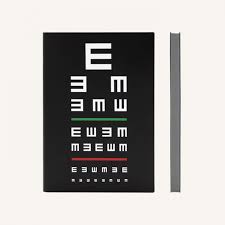 signature eye chart grid notebook a5 black