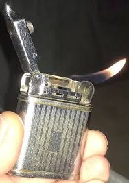 Vintage Beattie Jet Lighter Chrome Pinstripe Design Dependableflame Hdsa Accendino