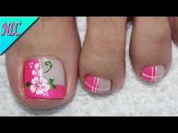 Decoración de uñas de marvel. Diseno De Unas Para Pies Flor En Principiantes Muy Facil Flowers Nail Art Nlc