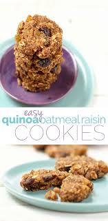 Quinoa Oatmeal Raisin Cookies Recipe Vegan Cookies Recipes Healthy Cookies Vegan Snacks
