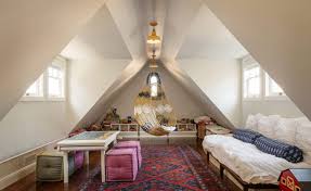 Many bedrooms on an upstairs floor or in a converted attic have sloped ceilings above a knee wall. Rooms That Make The Most Of A Sloped Ceiling Apartment Therapy