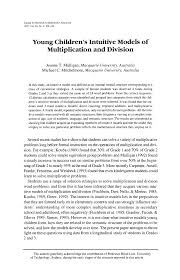 Young Children S Intuitive Models Of Multiplication And Division On Jstor Multiplication And Division Intuition Mathematics Education