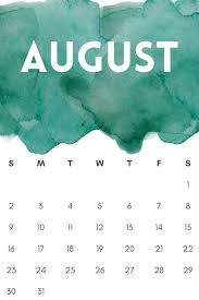 August 2020 Watercolor Calendar Printable Download With Beautiful Colors In 2020 Watercolor Calendar Calendar Printables Calendar