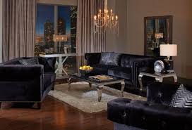 Cranston upholstered black linen fabric long couch living room sofa item no: Abildgaard 2 Piece Sofa Set In Black Velvet Upholstery By Coaster 505817 S