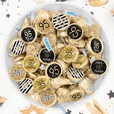 60th Birthday Party Favor Ideas Black And Gold 95th Birthday Party Favor Stickers 180 Count 95 Birthday Fun Birthday Party Happy 95 Birthday