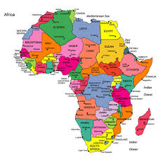 Vector illustration africa map with countries names isolated on white background. Africa Continent Powerpoint Map Countries Names Maps For Design