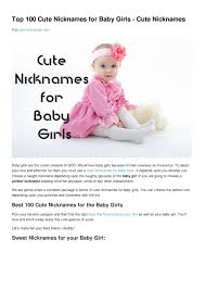 Mispronounce a letter or two. Top 100 Cute Nicknames For Baby Girls Cute Nicknames By Cute Nicknames Issuu