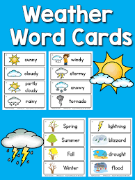 Weather Picture Word Cards Preschool Weather Weather Activities Preschool Teaching Weather