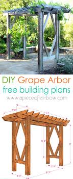 Simple Diy Pergola Grape Arbor Free Building Plan Diy Garden Trellis Diy Arbour Diy Pergola