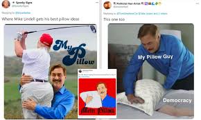 Like that mypillow guy at a white house briefing. Mypillow Ceo Mike Lindell S Support Of Trump Sparks Wave Of Memes Daily Mail Online