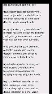 Ucun Kuslar Ucun Riza Tevfik Bolukbasi Guzel Soz Siir Ozlu Sozler