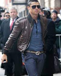 Cristiano Ronaldo Bomber Leather Jacket Top Celebs Jackets Leather Jacket Leather Jacket Men Leather Bomber Jacket