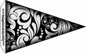 Blanco Y Negro Imprimibles Gratis Para Fiestas Ideas Y Material Gratis Para Fiestas Y Celebraciones Oh My Fiesta Banner o banderin basico decorativo. blanco y negro imprimibles gratis para