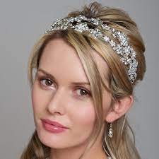Bridal Headband Juliet Double Headband With Diamante Flowers Romantic Wedding Hair Wedding Hair And Makeup Diamond Headband
