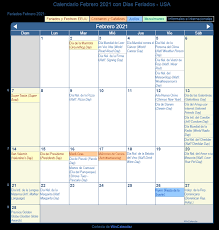 En microjuris.com enumeramos los días feriados que corresponden al año natural de enero a diciembre de 2021, según provistos por la oficina de administración y transformación de los recursos humanos (oatrh). Calendario Febrero 2021 Para Imprimir Estados Unidos