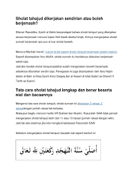 Beberapa cara/kaifiyat melakukan shalat tahajud & witir. Cara Mengerjakan Sholat Tahajud 2 Rakaat Ilmusosial Id