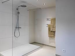 Walk In Shower With Solid Surface Wall Panels And Shower Tray Industrial Style Bathroom Renovations Shower Tray