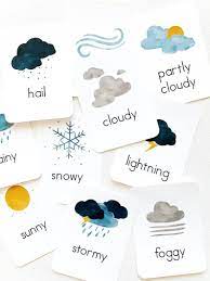 Weather Flashcards And Activities Earth Science Weather Etsy Weather Cards Flashcards For Kids Printable Flash Cards