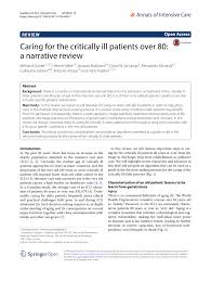 Pdf Caring For The Critically Ill Patients Over 80 A Narrative Review