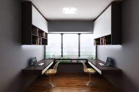 Floating Tables Look Spacious Hdb Zq Studio Office Interior Design Small Home Offices Home Office Design
