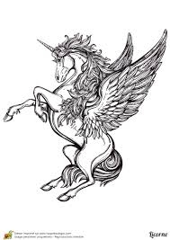 Coloriage D Une Superbe Licorne R Eacute Aliste Dessins Sur Les Mains Tatouage Licorne Cheval Aile