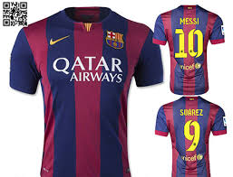 Longue file d'attente devant la boutique du psg ce matin pour acheter le maillot au nom de lionel messi. 2015 Barcelona Messi Neymar Jr Suarez Maillot De Foot Import Export