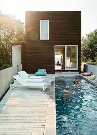 38 Minimalist Swimming Pool Design For Small Terraced Houses Homiku Com Pool House Designs Swimming Pool Designs Terrace Design