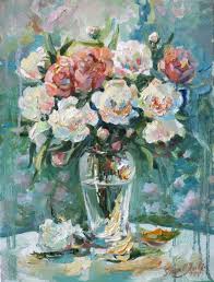 A diverse group of painters, rejected landscapes, and scenes from modern urban and suburban life painted in bright, pure colours are typical. Peonies In A Glass Vase Painting By Paintings By Various Artists From Ukraine Artmajeur