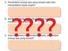 Contoh Perubahan Energi Kimia Menjadi Energi Gerak Tema 6 Kelas 3