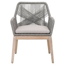 Rope Dining Chair Set 2 Gray Eclectic Goods Outdoor Dining Chairs Side Chairs Dining Outdoor Armchair