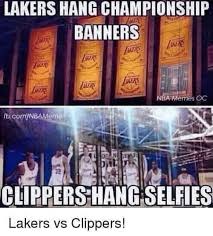 Lakers Hang Championship Banners Nba Memes Funny Nba Memes Nba Funny