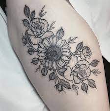A variety of colors is applicable for these tattoos, especially bright colors such as blue, pink, red and yellow. Sunflower Tattoo Ideas To Spark Your Floral Tattoo Tattoo Stylist
