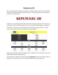 Cabutan istimewa yang akan datang. Keputusan 4d Keputusan4dlive Profile Pinterest