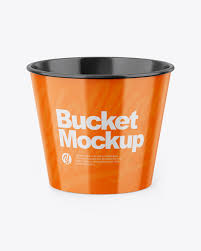 Download Glossy Bucket Mockup In Bucket Pail Mockups On Yellow Images Object Mockups PSD Mockup Templates