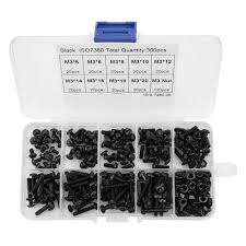 Also a selection of coach bolts dome nut stainless bolts black stelf tapping screws penny washers thumb screws and marine fasteners. Tebru Bolt And Nut Assortment Bolts 300pcs M3 Black 10 9 Grade Button Head Hex Socket Screw Bolt Nut Assortment Kit Walmart Com Walmart Com