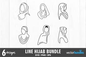 Download Hijab Line Vector Svg Bundle Graphic By Vectorbundles Creative Fabrica SVG Cut Files