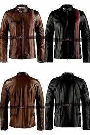 Scott Summers Cyclops X Men Stripe Leather Jacket Black Brown Striped Leather Jacket Leather Jacket Leather Jacket Black