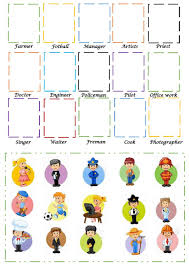 Jobs And Occupations Interactive And Downloadable Worksheet You Can Do The Exercises Online English Lessons For Kids Preschool Vocabulary Flashcards For Kids