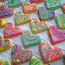 Have Henna Themed Foods That Are Almost Too Pretty To Eat Heart Sugar Cookie Iced Cookies Sugar Cookies Decorated