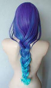 Teal Purple Blue Ombre Wig Long Curly Hair Long Side Por Kekeshop Mermaid Hair Color Hair Styles Long Hair Styles