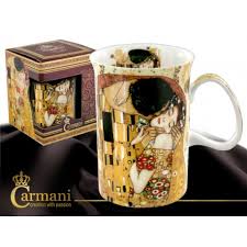 Filiżanki są bardzo wygodne i eleganckie. Kubek Classic Gustav Klimt Pocalunek Carmani 532 7301 Fabryka Prezentow