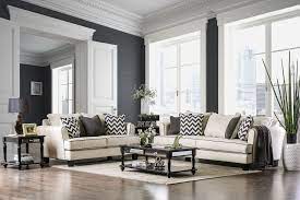 Percey Sofa Sm1278 Cm4242 Furniture Of America Fabric Sofas In 2021 Living Room Sets White Living Room Set White Furniture Living Room
