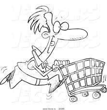 Vector Of A Cartoon Man Pushing A Shopping Cart Coloring Page Coloring Pages Cartoon Drawings Cartoon Man