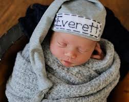 Personalized Newborn Baby Top Knot Bow Hat With Name Yellow, Blue, Gray,  Green, or Pink and More