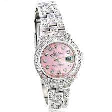Prices for ladies diamond rolex watches can differ depending upon size, time period and other attributes — at 1stdibs, these accessories begin at $1,154 and can go as high as $80,664, while ladies diamond rolex watches, on average, fetch $8,214. Rolex Datejust Ladies Custom Diamond Watch 12 25ct Pink Face 967266