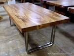 Wood and metal dining room table