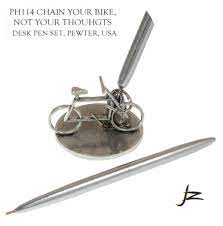 Jac Zagoory #114  Chain Your Bike, Not Your Thoughts Pen Holder in Pewter   USA | eBay