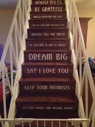 Stairway decals quote wall sticker for stairs quote wall sticker for stairs children movie quote disney inspired set vinyl wall decal quote set of 14 princess stitch toy story nemo lion king etc decor. Quote On Stairs Finally Got To Do This One Love It Stairs House Stairs Dream Big