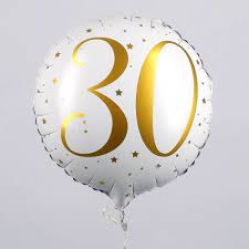 With jack webb, william conrad, david nelson, whitney blake. Folienballon Zum 30 Geburtstag In Weiss Mit Sternen