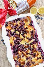 Blueberry Lemon Overnight French Toast Bake Gluten Free Kiss In The Kitchen Simple French Toast Bake French Toast Bake Overnight Blueberry French Toast